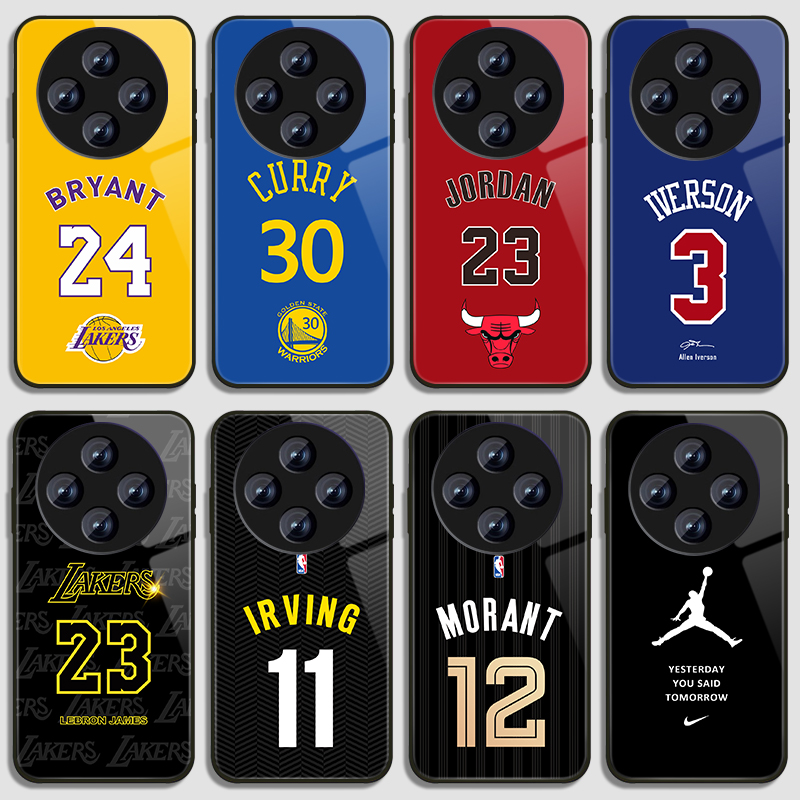 NBA詹姆斯艾弗森球衣号手机壳适用于VIVOX100库里90S科比80PRO乔丹70罗斯60钢化玻璃50欧文30莫兰特27好的23