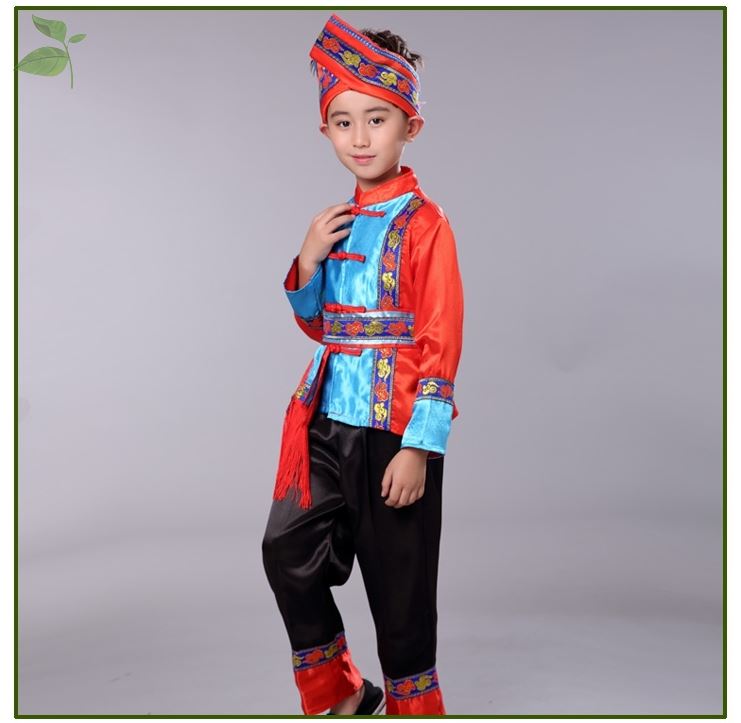 舞蹈广场舞圣诞新款瑶侗族火把节彝族表演服西藏少数男女服饰男童