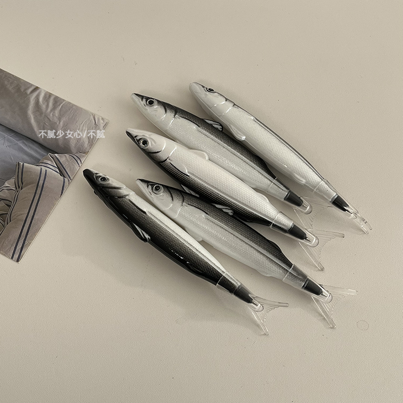 正经摸鱼~ 创意搞怪咸鱼笔送同学生鱼造型可换芯圆珠笔小礼物