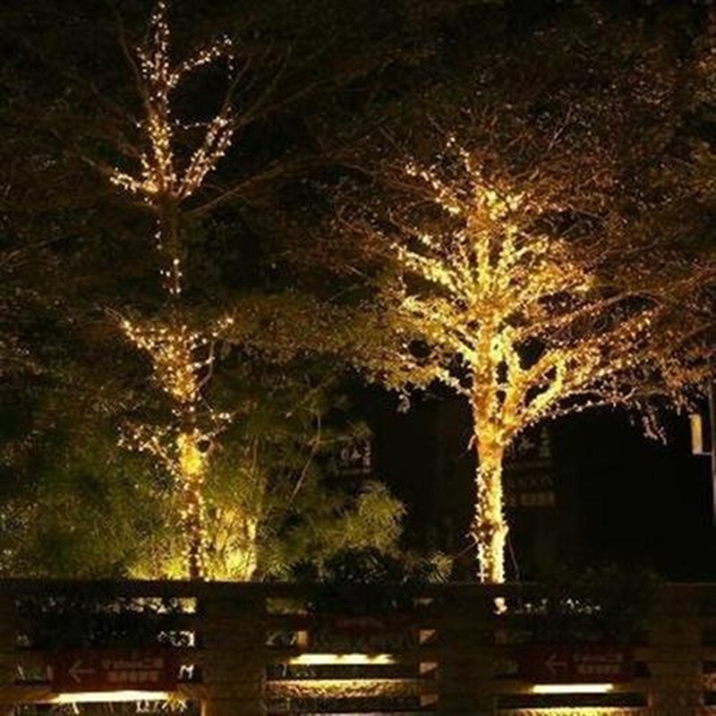 挂树上的装饰灯户外树上挂灯缠绕亮化灯带室外彩灯新年春节挂在树