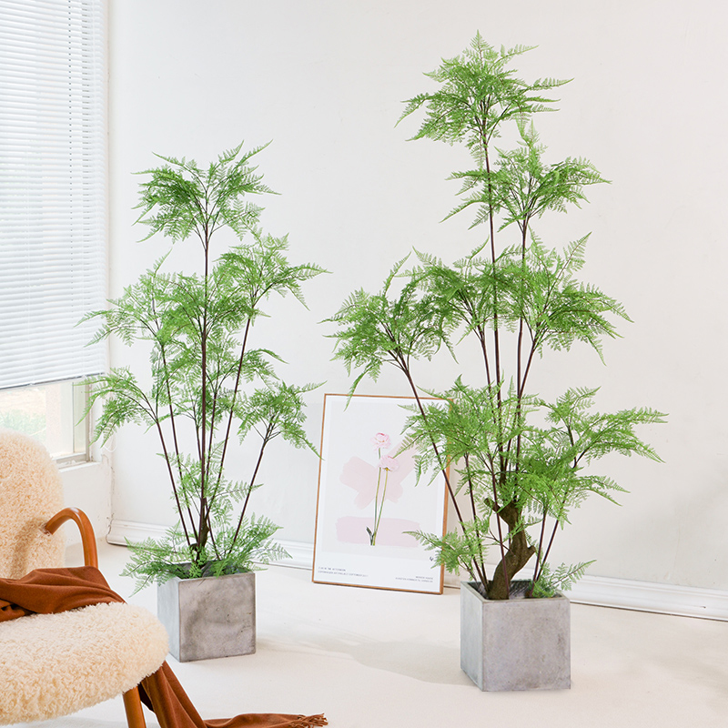北欧仿真绿植室内客厅家居落地摆件马尾蕨树盆栽造景装饰假植物