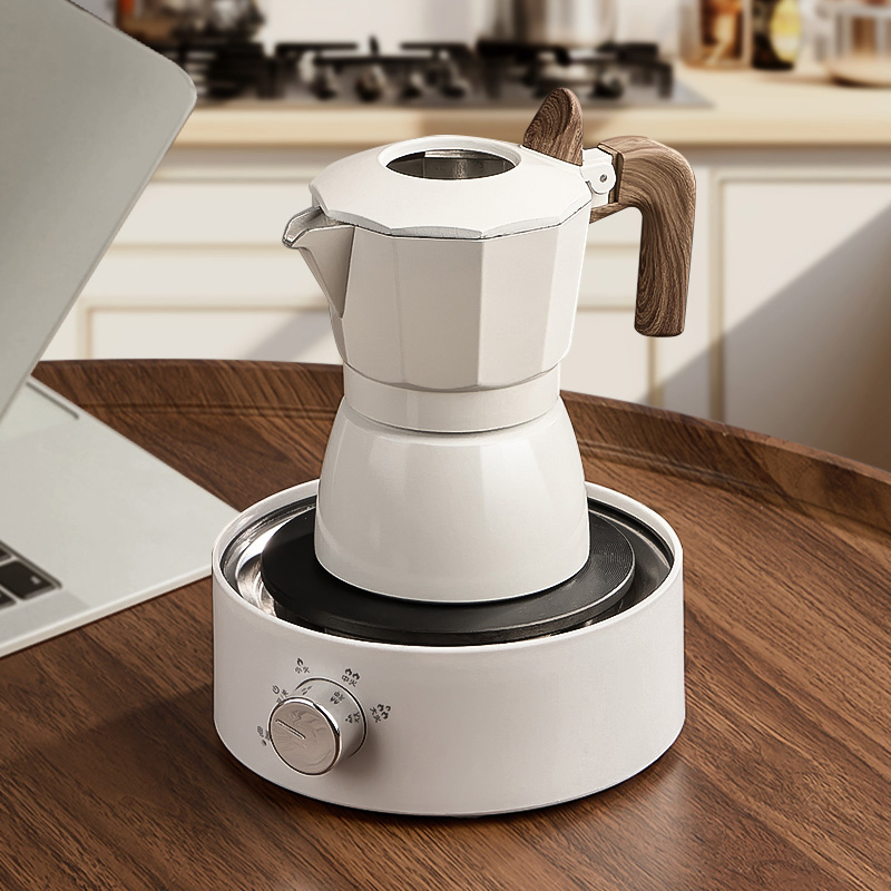 双阀摩卡壶家用小型全自动手冲咖啡壶套装意式电煮咖啡户外电陶炉