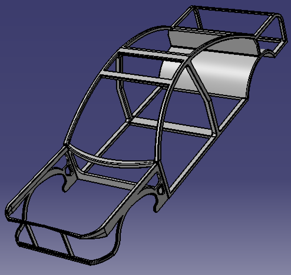 汽车轿车身骨架白车身BIW车架3D三维几何数模型4米车身stp结构igs