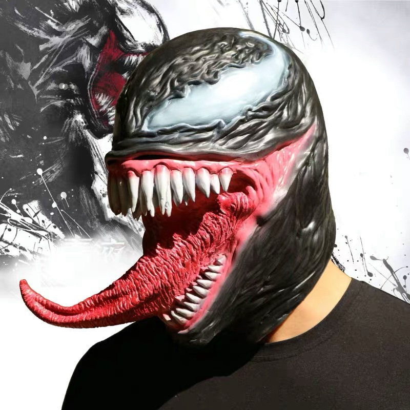 漫威Venom毒液头套 扮演cos恶搞恐怖面具 男帅气鬼屋密室逃脱道具