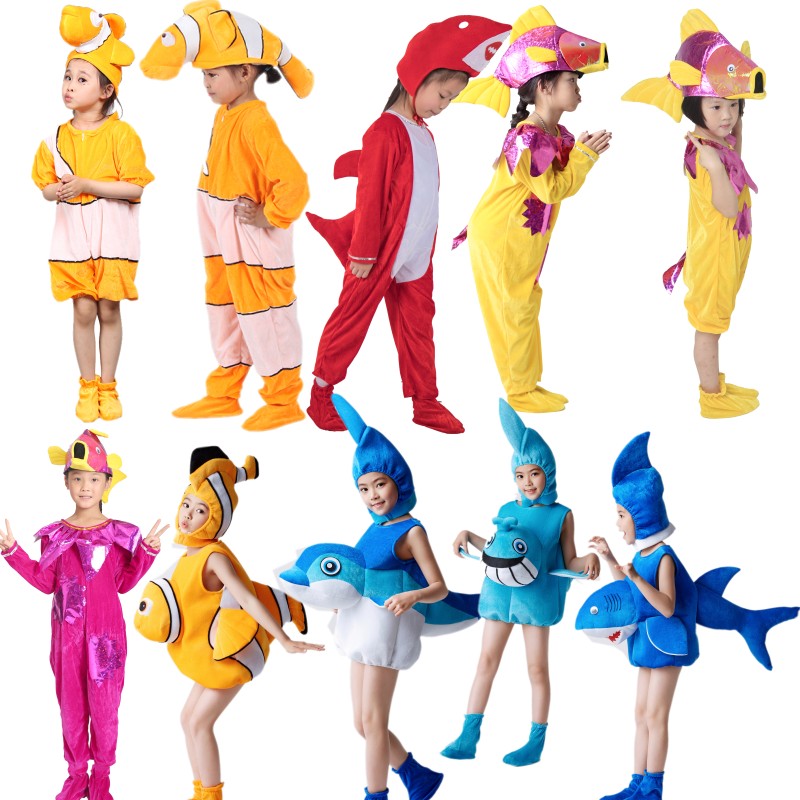 海底总动员小丑鱼尼莫表演服儿童多莉演出服装大海笑了亲子舞蹈服
