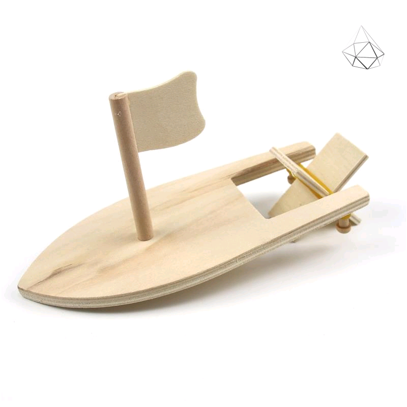 通用技术作品高中材料高中生手工拼装木质帆船创意彩绘白坯模型