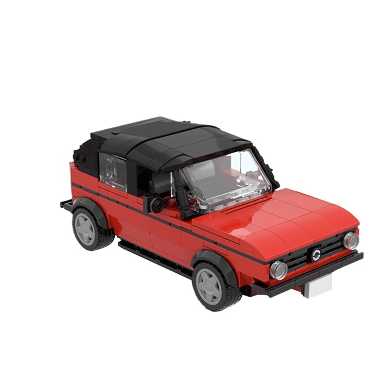 MOC-47366红色大众高尔夫 适用乐高拼小颗粒汽车拼装益智积木玩具