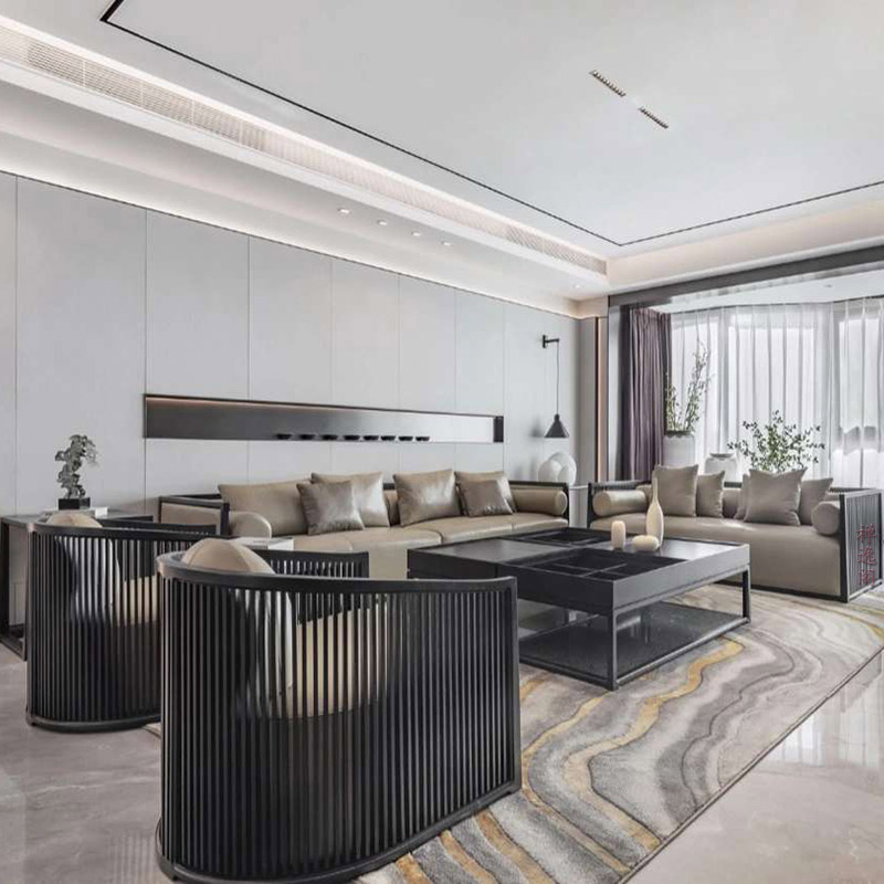 新中式沙发实木组合高端鸡翅木现代轻奢万物客厅样板房全屋定制