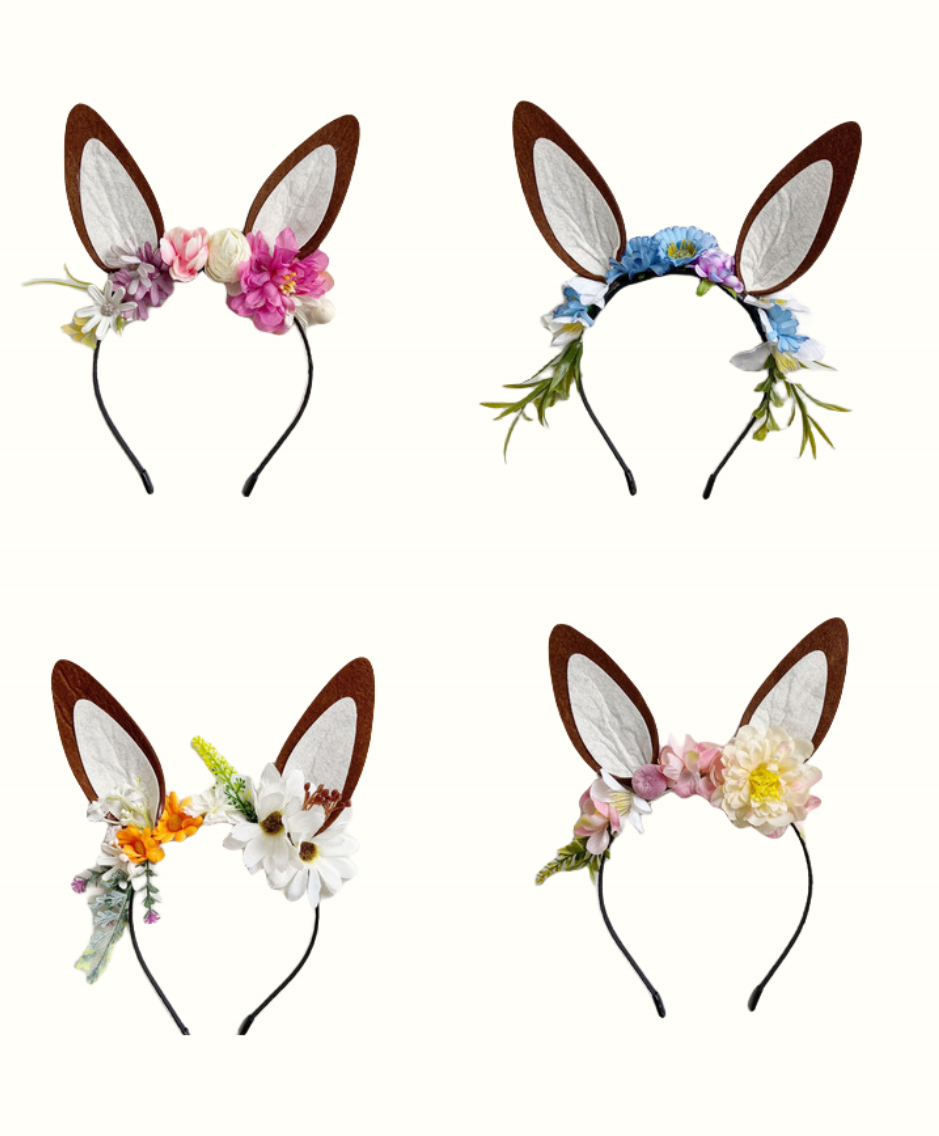 女宝宝复活节表演生日拍照道具兔子耳朵花朵发饰发箍装扮用品