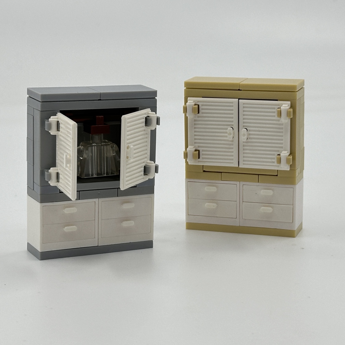 兼容乐高 MOC现代衣服柜室内装家具DIY小颗粒积木 散装配件