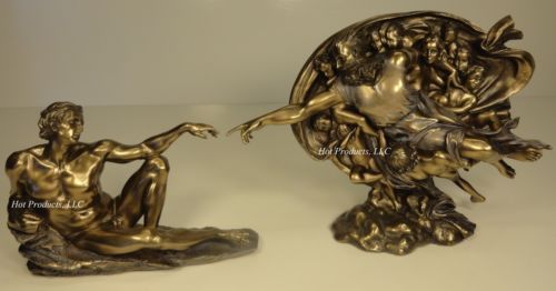 代购摆件装饰雕塑 创造亚当创世纪青铜色雕像客厅工艺品欧式