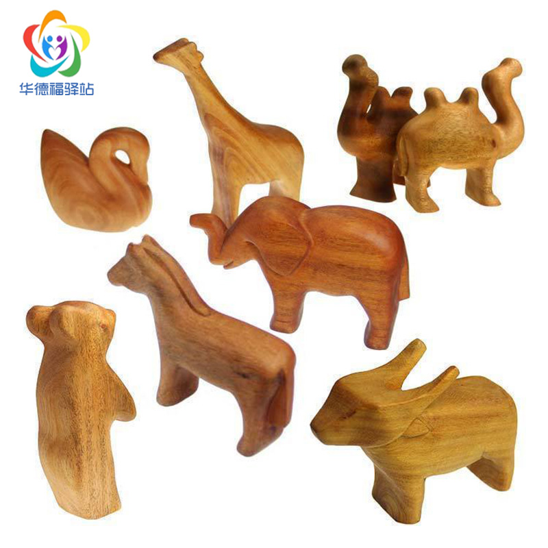 华德福玩具店 木头动物工匠手工制作原木可传承 儿童想象力玩具