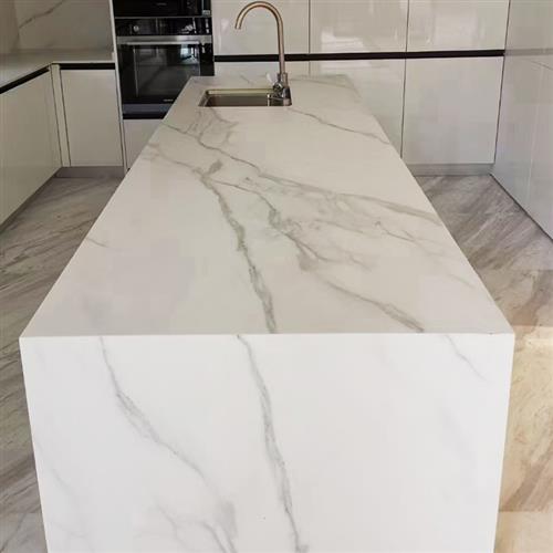 新品岩板厨房台面定制大理石餐桌橱柜浴室柜一体盆加工石材人造石