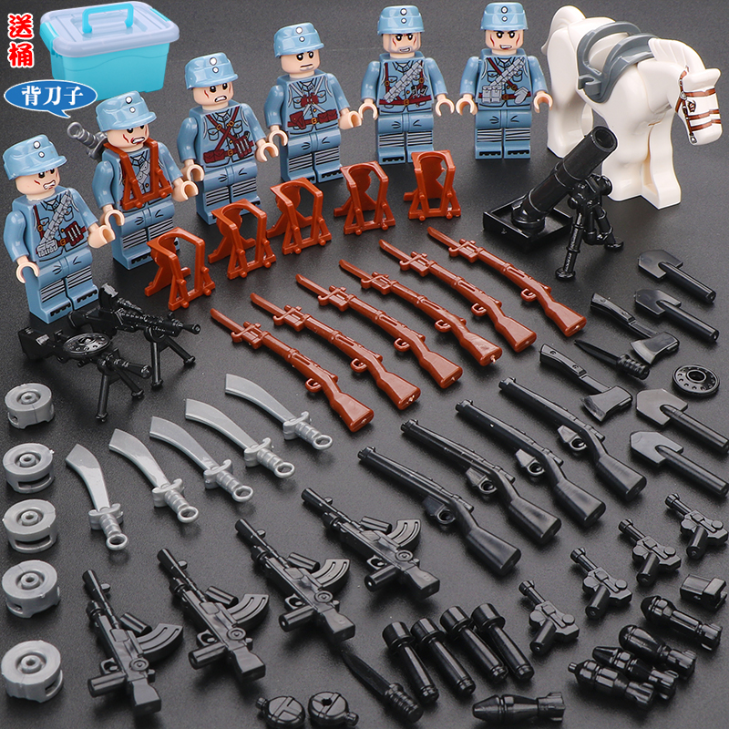 兼容乐高积木男孩子拼装军事士兵部队八路军长津湖小人仔儿童玩具