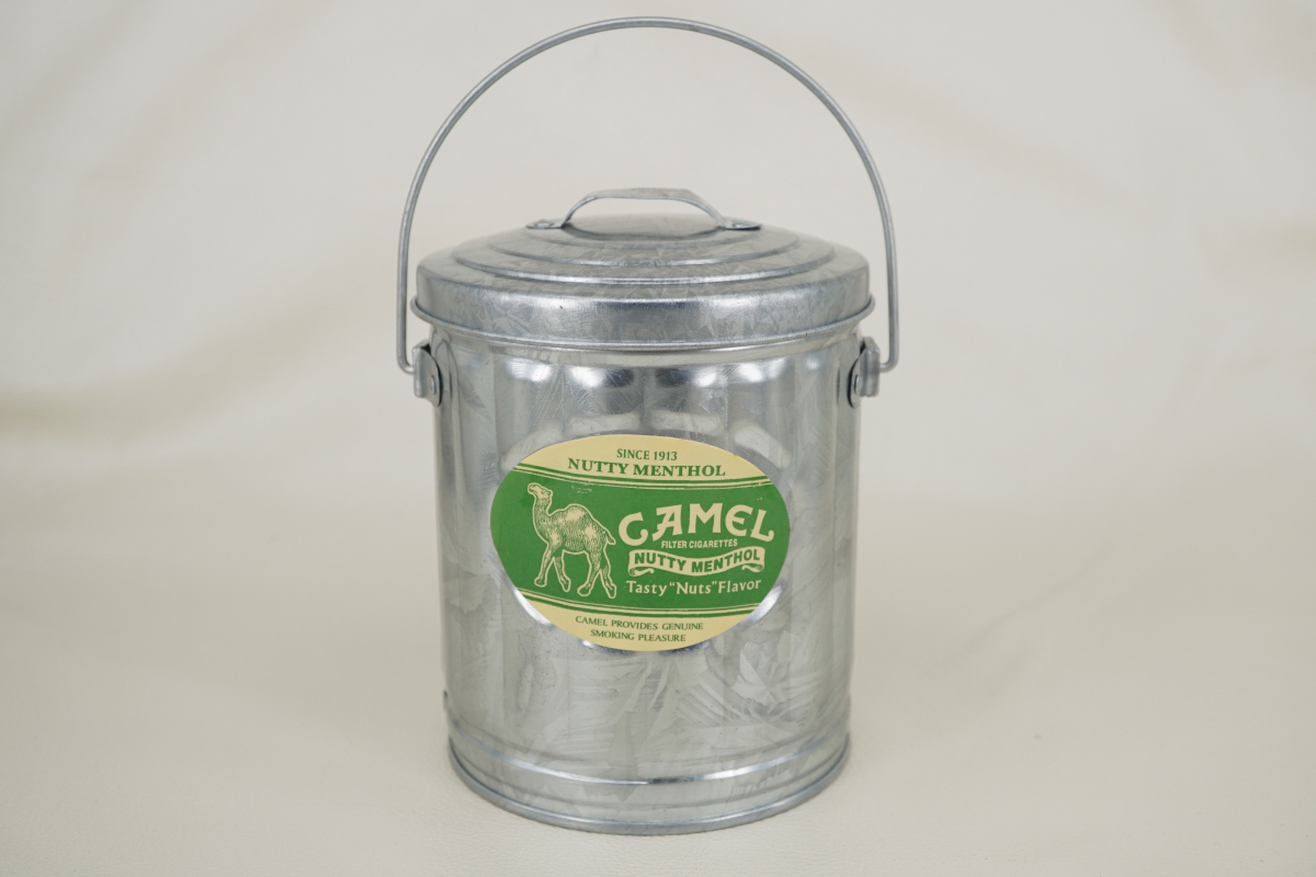 原装 全新骆驼CAMEL限量薄荷绿标复古手提铁皮桶烟盒 经典周边
