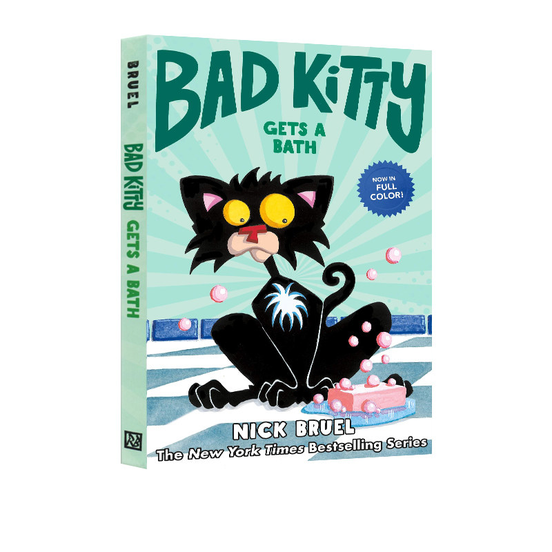进口英文原版 Bad Kitty Gets a Bath (FULL-COLOR) 坏小猫洗澡（全彩）儿童英语启蒙阅读绘本 卡通漫画故事书