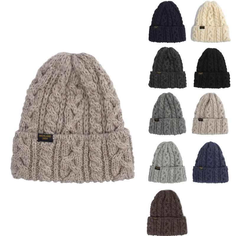日本代购 Highland2000 冬季针织帽麻花保暖加厚羊毛男女帽子