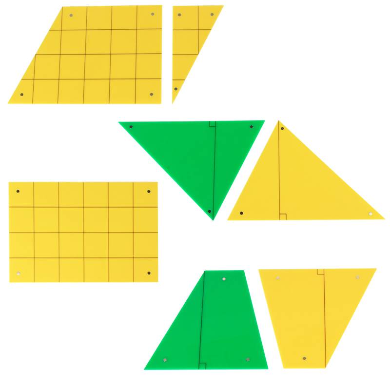 磁性平面几何图形演示板面积计算公式推导模型磁吸附变换操作材料