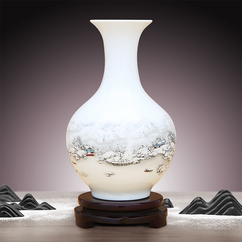 景德镇陶瓷器新中式花瓶摆件工艺品客厅插花家居博古架酒柜装饰品
