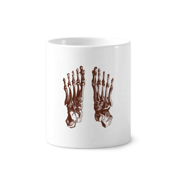 脚掌骨骼人体素描陶瓷刷牙杯子笔筒白色马克杯礼物