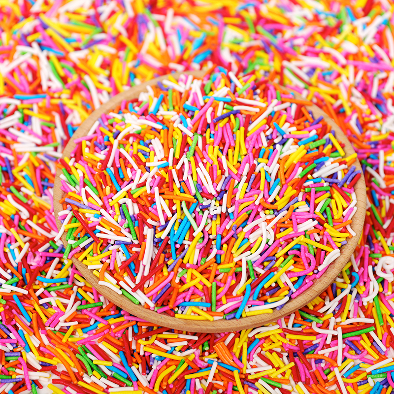 巧克力彩色彩针蛋糕装饰糖针甜甜圈可食用糖珠摆件生日冰淇淋装饰
