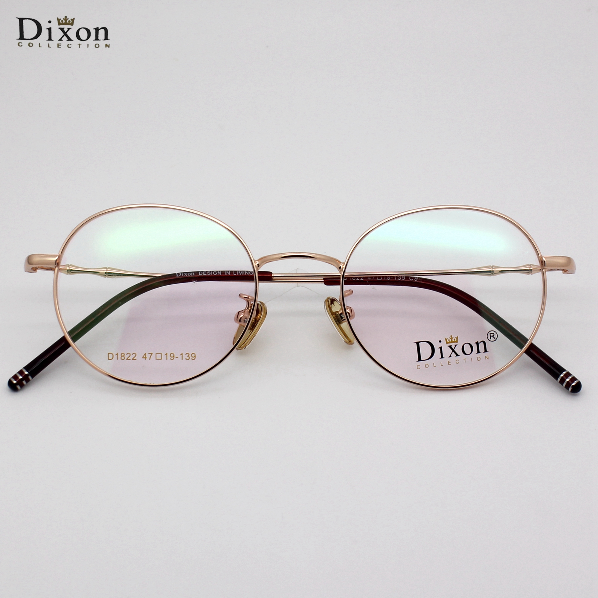 Dixon迪克逊眼镜架复古椭圆形金丝细边小框眼镜女小脸配近视D1822