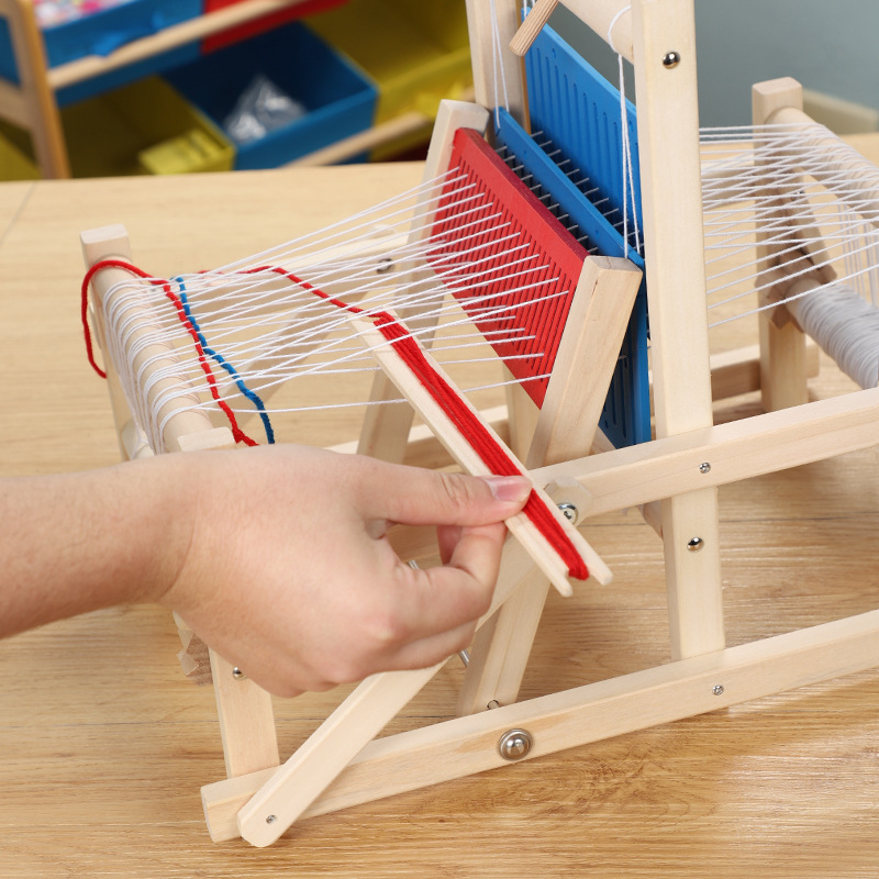 儿童DIY织布机编织机玩具木制梭子手工拆装制作围巾纺车编织女孩