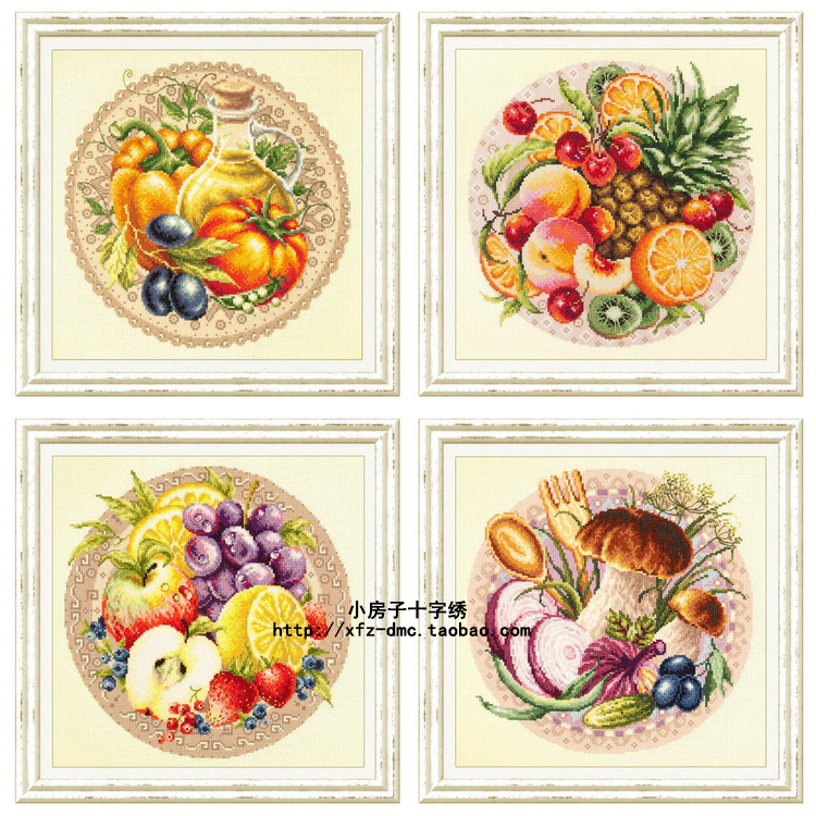 小房子十字绣 法国DMC线 蔬菜水果系列 简单手工现代简约照片墙