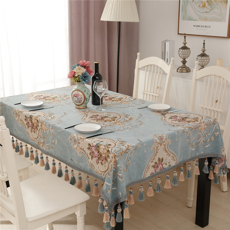 欧式风格高端奢华茶几客厅家用餐桌台布方桌正方形长方形布艺桌布