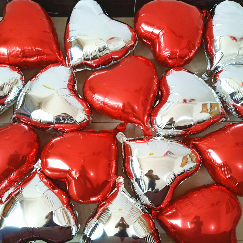 18寸爱心形气球装饰店面开业周年庆活动周岁生日五角星星教室布置