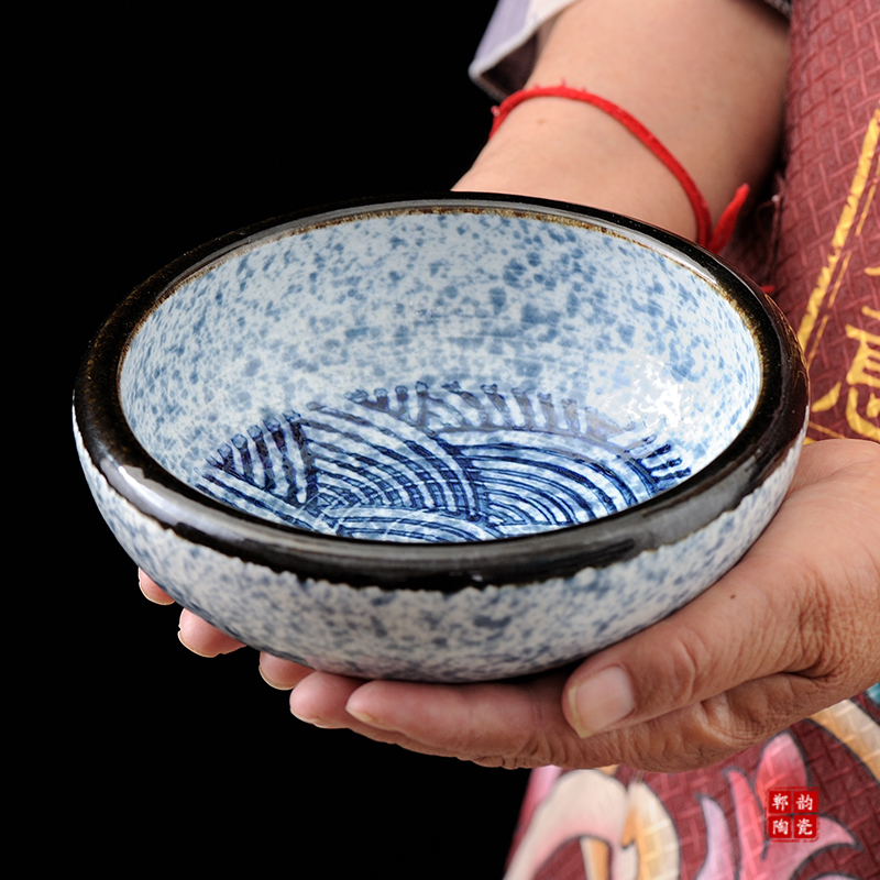 日式陶瓷5英寸6寸敞口碗钵钵碗汤碗面碗刺身厚边高颜值餐具青海波