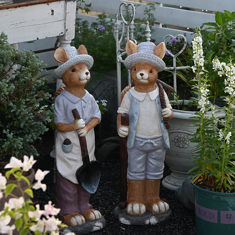可爱松鼠摆件落地创意卡通花园装饰动物雕塑庭院布置民俗院子门口