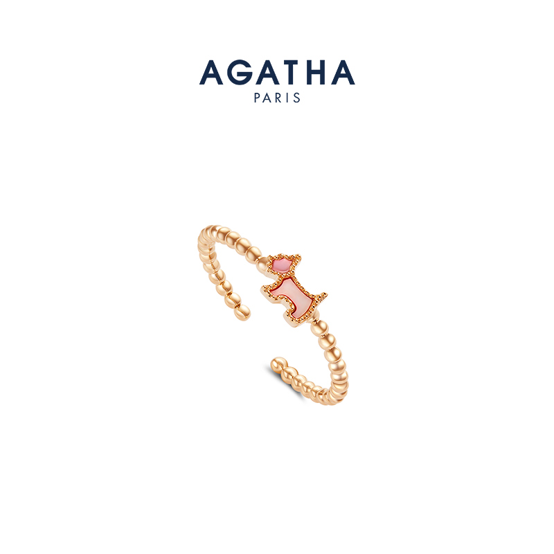 AGATHA/瑷嘉莎迷你金系列细圈戒指女轻奢法式时尚饰品