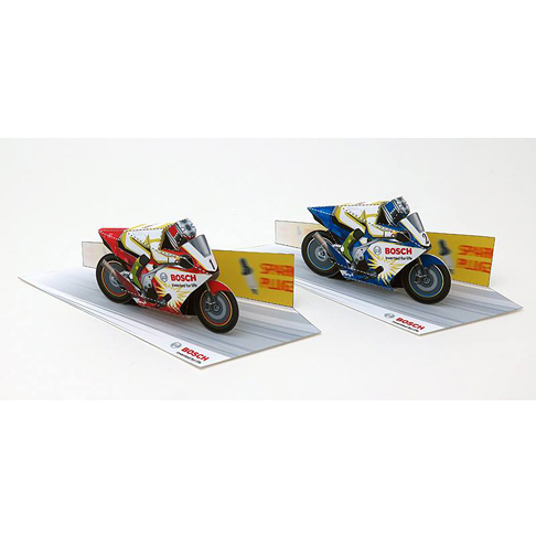 迷你赛车场景摩托车3d立体纸模型DIY手工制作儿童益智折纸玩具