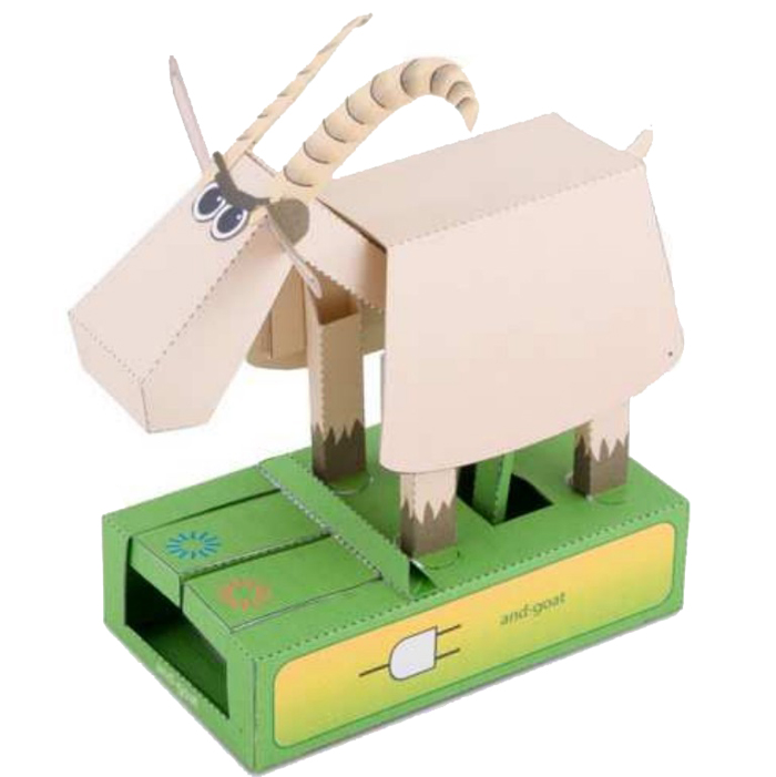 儿童手工折纸DIY拼装立体3D纸质模型卡通可动动态山羊儿童玩具