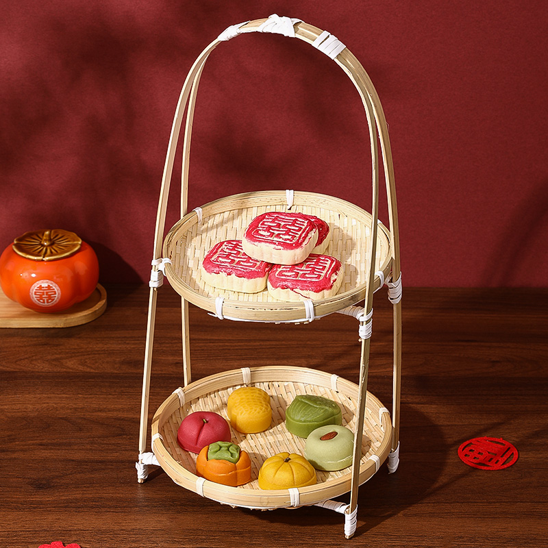 新中式订婚宴糕点摆盘布置摆台喜饼宝宝周岁装饰茶点心结婚伴手礼