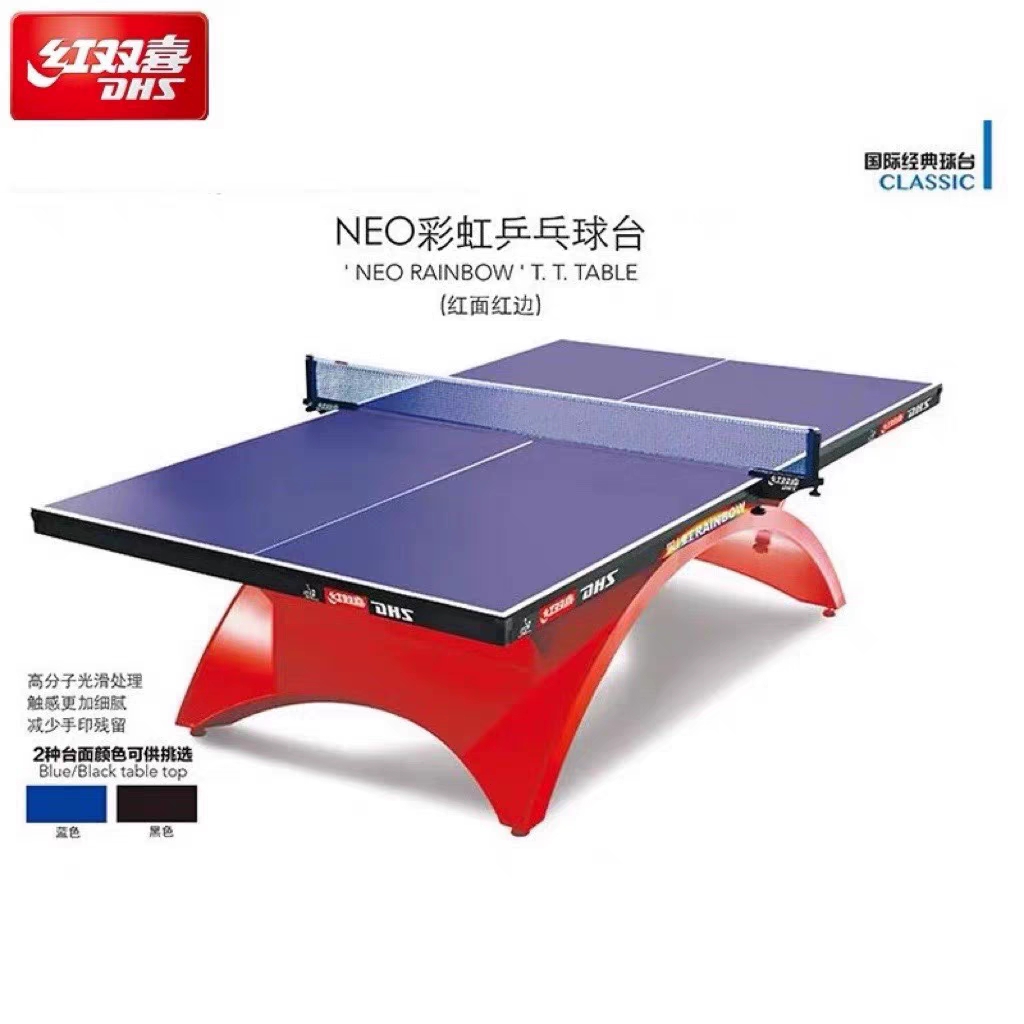 DHS红双喜乒乓球台大彩虹国际高级比赛室内标准乒乓球桌wtt黑色