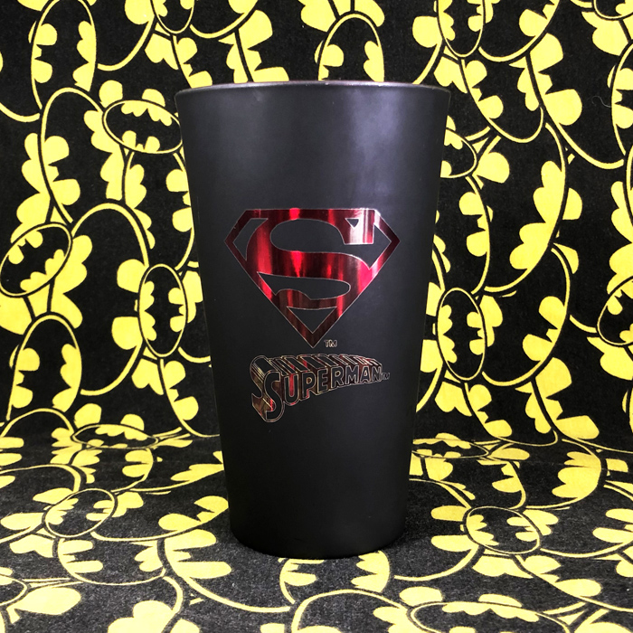 DC漫画超人SUPERMAN标志镂空红色电镀黑色磨砂玻璃杯水杯礼物周边