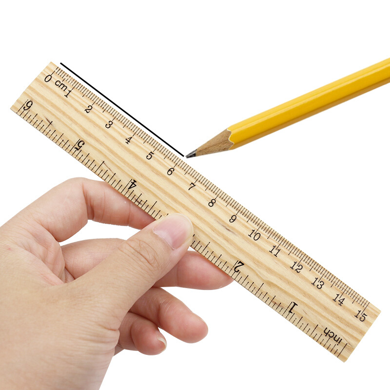 20/30cm木质单面双刻度直尺办公室学生教师绘画工具测量长度