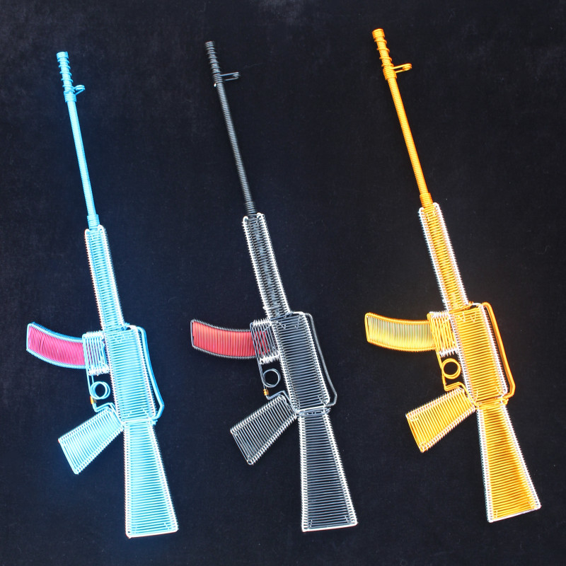 铝线编织98K儿童玩具枪模型创意礼物金属铁丝DIY制作M416手工艺品