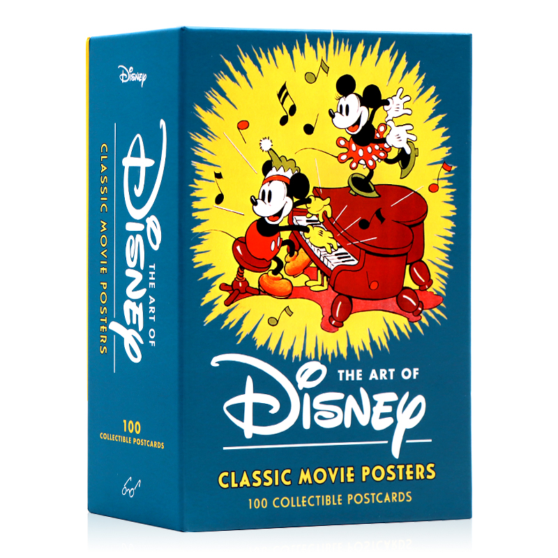 迪士尼经典电影海报明信片100张礼盒装 英文原版The Art of Disney Classic Movie Posters 艺术风格文创周边 收藏创意全彩明信片