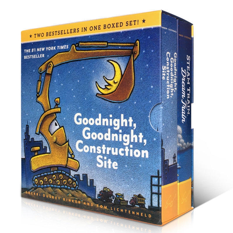 晚安，工地上的车2册套装 英文原版 Goodnight, Goodnight, Construction Site Boxed Set 纸板书 2-6岁