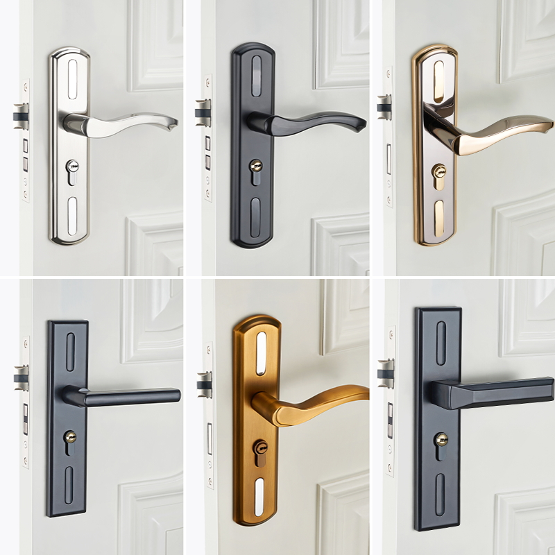 门锁家用通用型卧室室内房间铝合金门把手手柄锁具卫生间木门老式