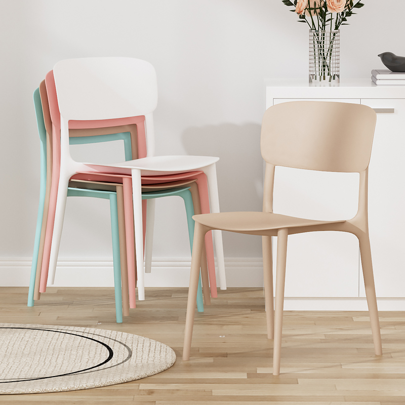 简约现代家用塑料凳子大人结实加厚椅子客厅餐桌备用可叠放高脚凳