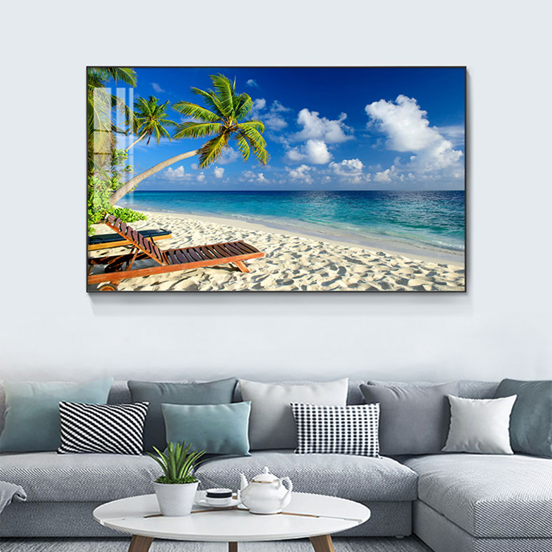 大海沙滩棕榈树椰树装饰画客厅沙发背景墙画餐厅卧室床头风景挂画