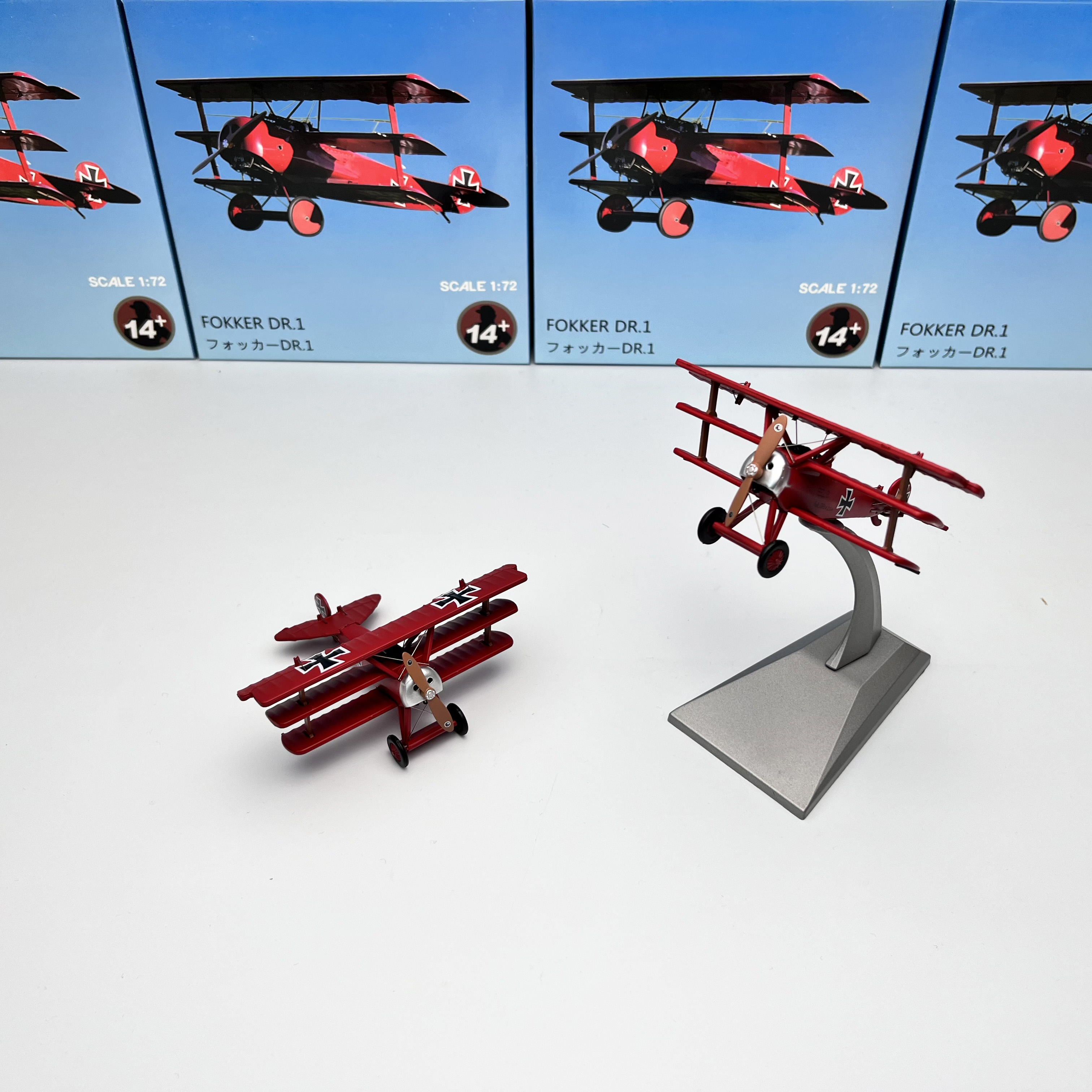 1:72 红男爵 Fokker DR.1 战斗机军事战斗飞机金属模型玩具摆件