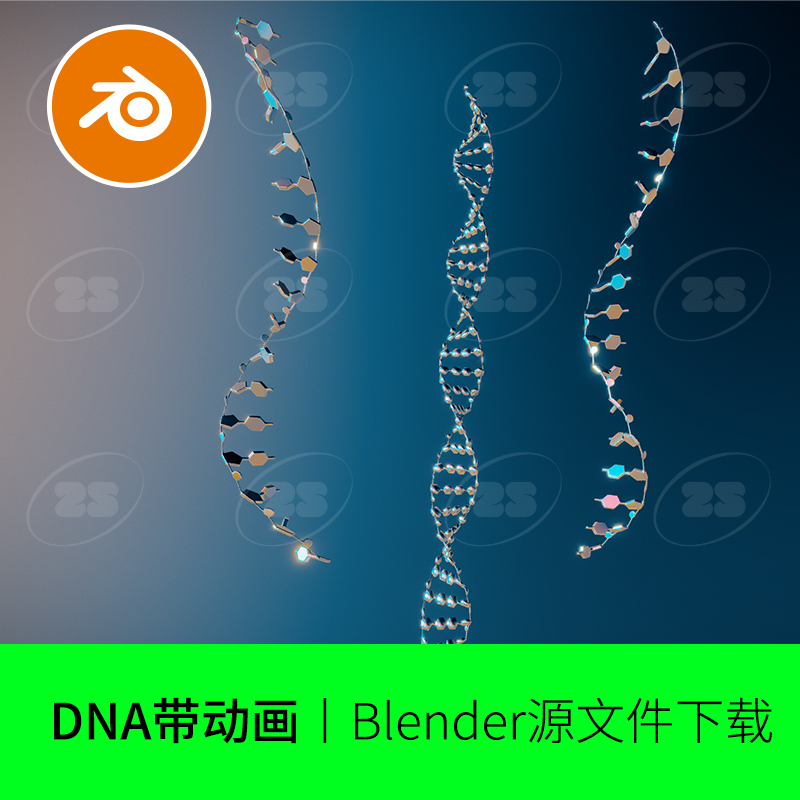 blender基因DNA带动画生物微观视频模型建模渲染素材场景750