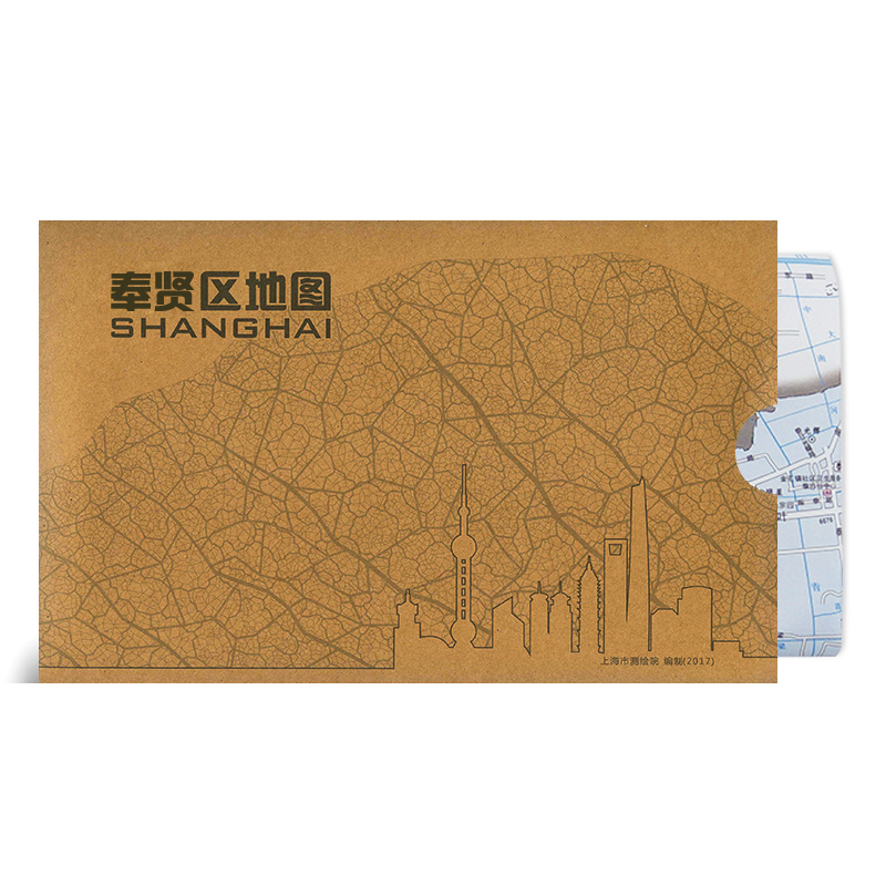 【布质地图】奉贤区地图2017版上海郊区地图  详细到街道 大比例尺交通旅游地图撕不烂 单面布印刷 收藏纪念地图