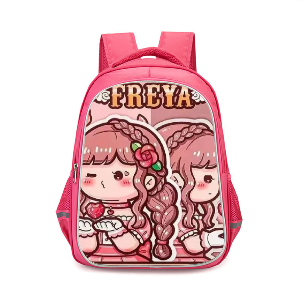 小麻薯女生书包校园学生双肩包粉红色小学女童背包可爱的卡通包包