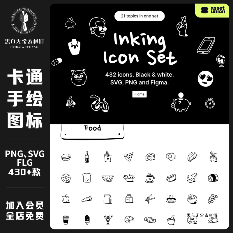 可爱卡通Emoji表情手绘涂鸦APP网站界面设计Figma图标UI美工素材